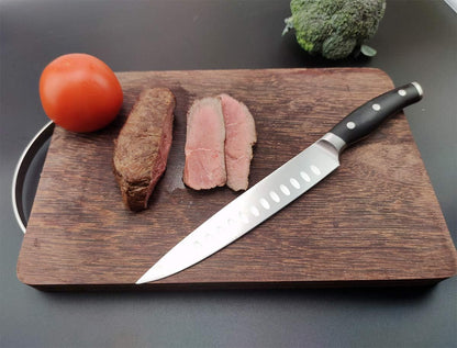 Carving Knife and Fork Set - with 8" Carving Knife &8" Straight Metal Fork Triple-Rivet German Steel Forged Kitchen Carving Set, Professional Meat Carving Knife Gourmet BBQ Tool Set