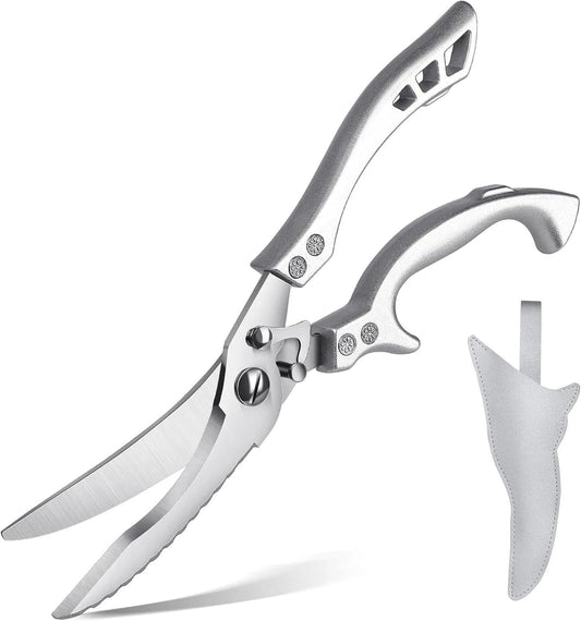Heavy Duty Poultry Shears - Kitchen Scissors Dishwasher Safe | Stainless Steel, Kitchen Shears for Meat Cutting, Meat Cooking Scissors for Thanksgiving Day, Ideal Gifts for Men and Women