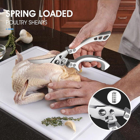 Heavy Duty Poultry Shears - Kitchen Scissors Dishwasher Safe | Stainless Steel, Kitchen Shears for Meat Cutting, Meat Cooking Scissors for Thanksgiving Day, Ideal Gifts for Men and Women