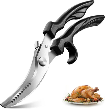 Heavy Duty Poultry Shears - Kitchen Scissors Dishwasher Safe | Stainless Steel, Kitchen Shears for Meat Cutting, Meat Cooking Scissors for Thanksgiving Day, Ideal Gifts for Men and Women