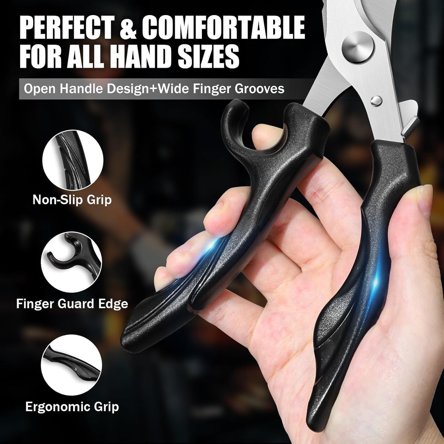 Heavy Duty Poultry Shears - Kitchen Scissors Dishwasher Safe | Stainless Steel, Kitchen Shears for Meat Cutting, Meat Cooking Scissors for Thanksgiving Day, Ideal Gifts for Men and Women
