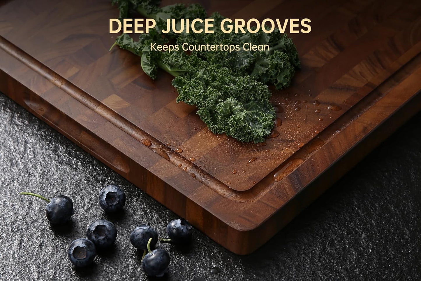 Walnut Cutting Boards for Kitchen, End Grain Wooden Cutting Board, Large Chopping Board Double Sided with Handle, Thick Butcher Block Charcuterie Meal Prep & Serving with Gift Box, 17"×13"×1"
