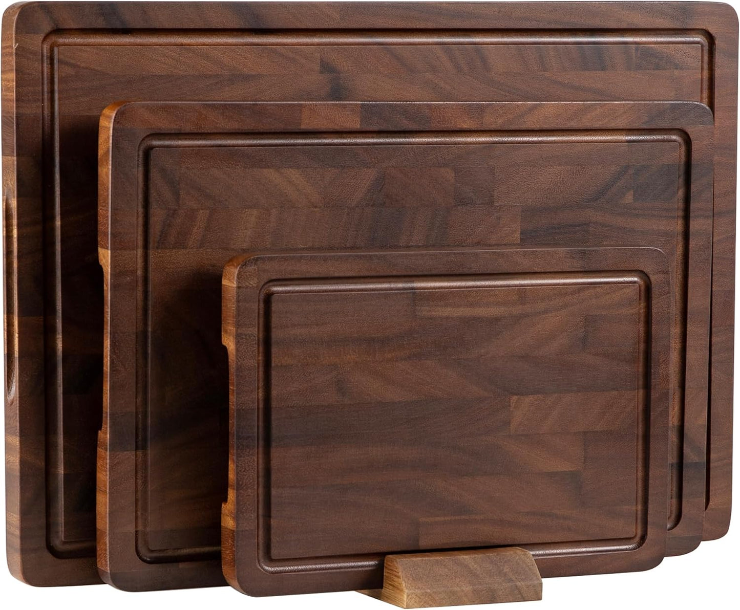 Walnut Cutting Boards for Kitchen, End Grain Wooden Cutting Board, Large Chopping Board Double Sided with Handle, Thick Butcher Block Charcuterie Meal Prep & Serving with Gift Box, 17"×13"×1"