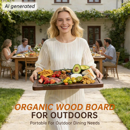 Walnut Cutting Boards for Kitchen, End Grain Wooden Cutting Board, Large Chopping Board Double Sided with Handle, Thick Butcher Block Charcuterie Meal Prep & Serving with Gift Box, 17"×13"×1"