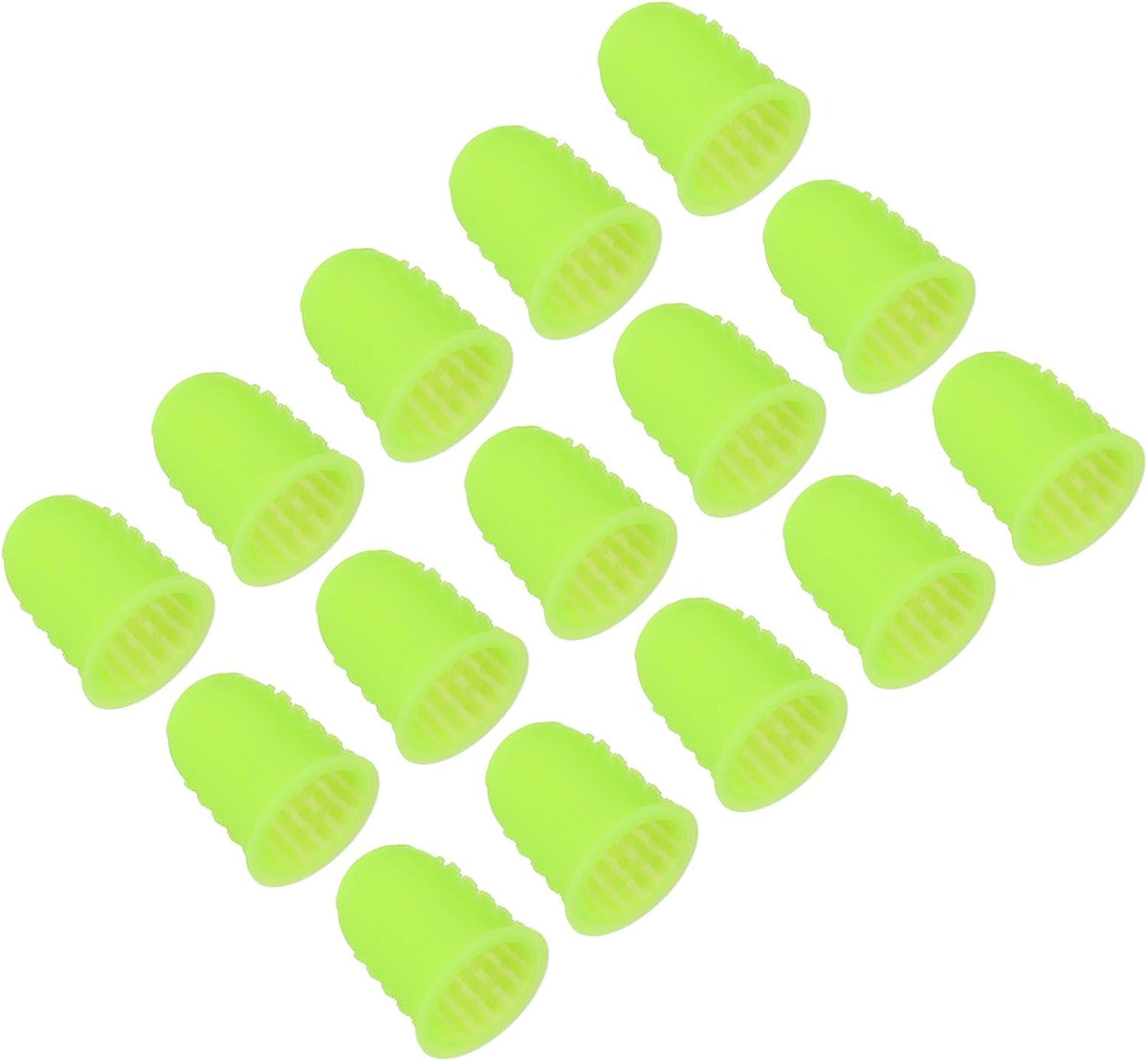 Rubber Finger Tips, 15 Pack Silicone Thumb Fingertip Protector Finger Cots Covers Guard Pads Thimble Grips for Office Counting Sewing, Pink Large Size