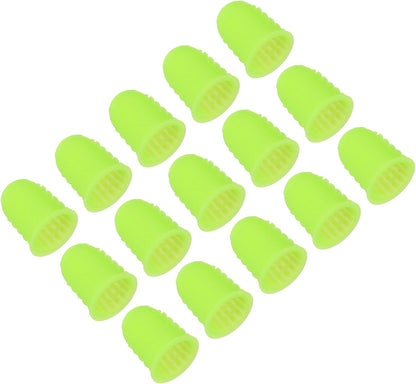 Rubber Finger Tips, 15 Pack Silicone Thumb Fingertip Protector Finger Cots Covers Guard Pads Thimble Grips for Office Counting Sewing, Pink Large Size