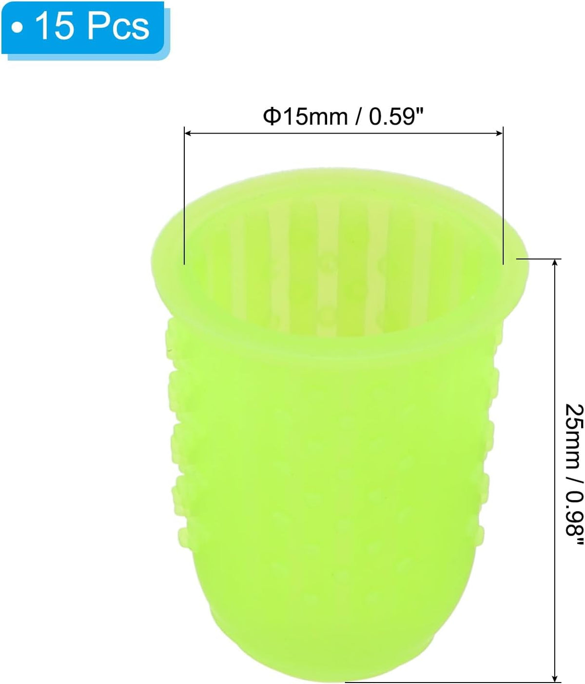 Rubber Finger Tips, 15 Pack Silicone Thumb Fingertip Protector Finger Cots Covers Guard Pads Thimble Grips for Office Counting Sewing, Pink Large Size