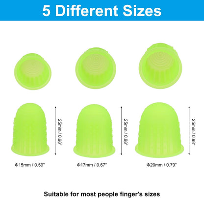 Rubber Finger Tips, 15 Pack Silicone Thumb Fingertip Protector Finger Cots Covers Guard Pads Thimble Grips for Office Counting Sewing, Pink Large Size