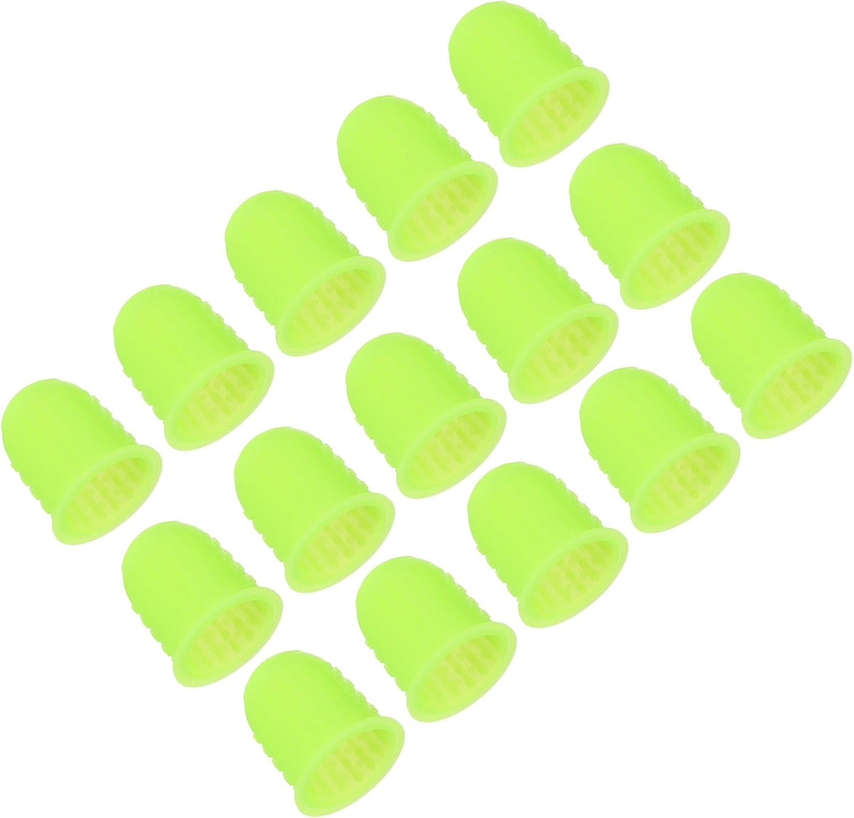 Rubber Finger Tips, 15 Pack Silicone Thumb Fingertip Protector Finger Cots Covers Guard Pads Thimble Grips for Office Counting Sewing, Pink Large Size