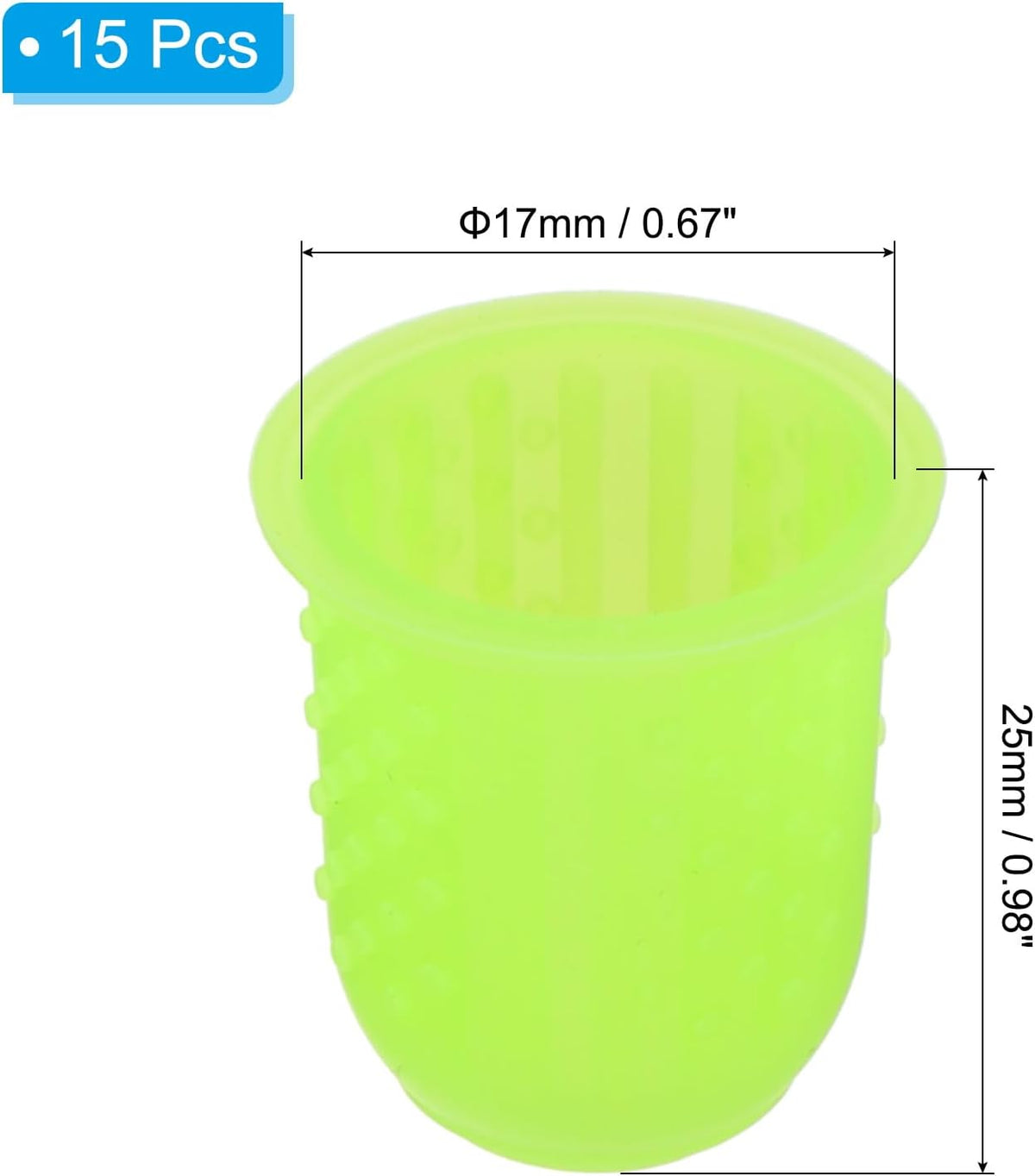 Rubber Finger Tips, 15 Pack Silicone Thumb Fingertip Protector Finger Cots Covers Guard Pads Thimble Grips for Office Counting Sewing, Pink Large Size