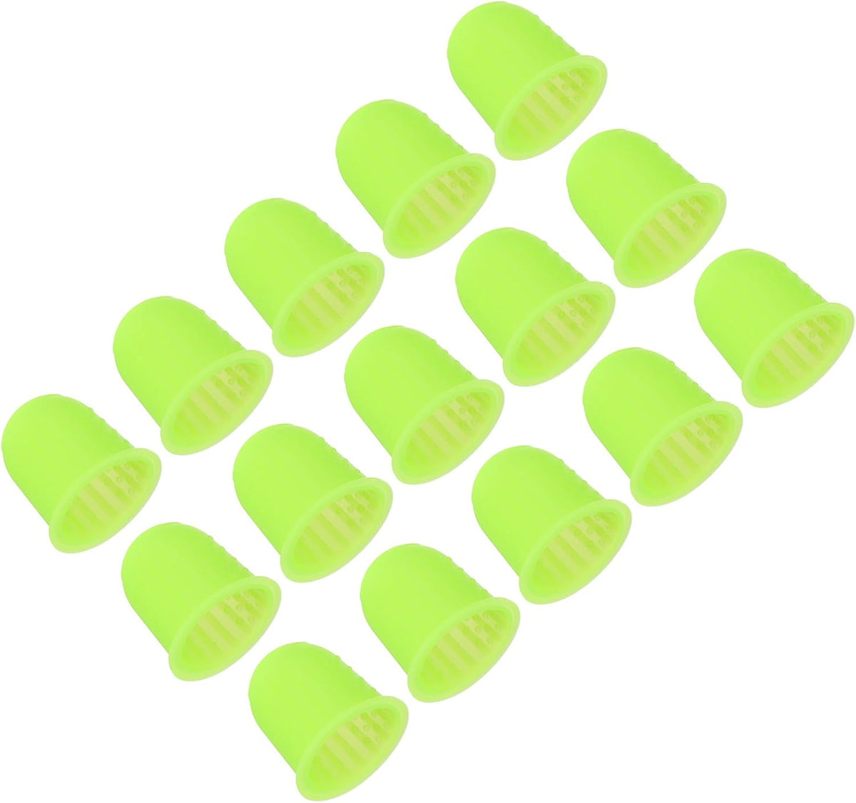 Rubber Finger Tips, 15 Pack Silicone Thumb Fingertip Protector Finger Cots Covers Guard Pads Thimble Grips for Office Counting Sewing, Pink Large Size