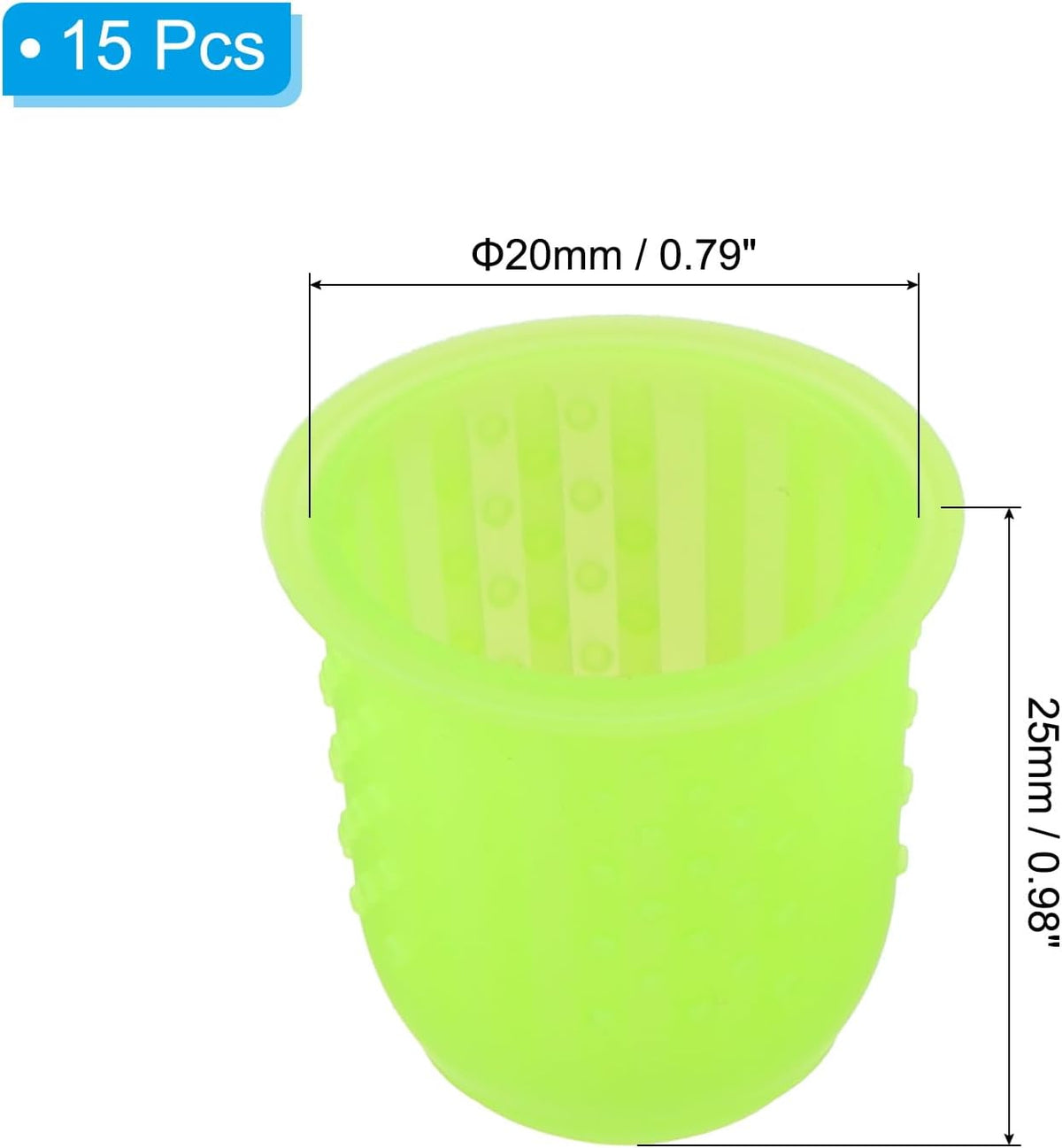 Rubber Finger Tips, 15 Pack Silicone Thumb Fingertip Protector Finger Cots Covers Guard Pads Thimble Grips for Office Counting Sewing, Pink Large Size
