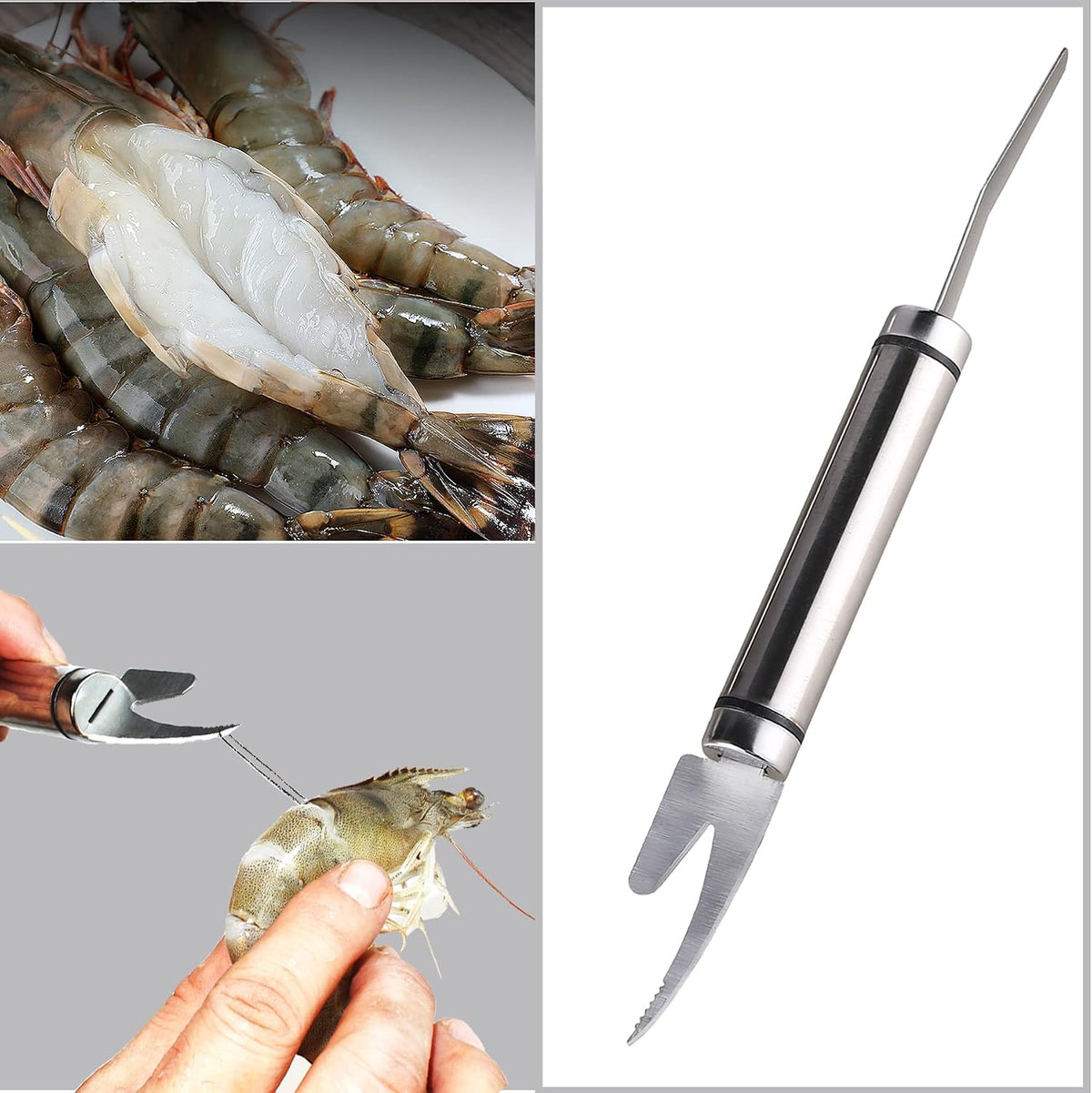 3 PCS Multifunctional Shrimp Peeler, 5 In 1 Multifunctional Shrimp Line Fish Maw Knife,Shrimp Deveiner Tool Shrimp Cleaner