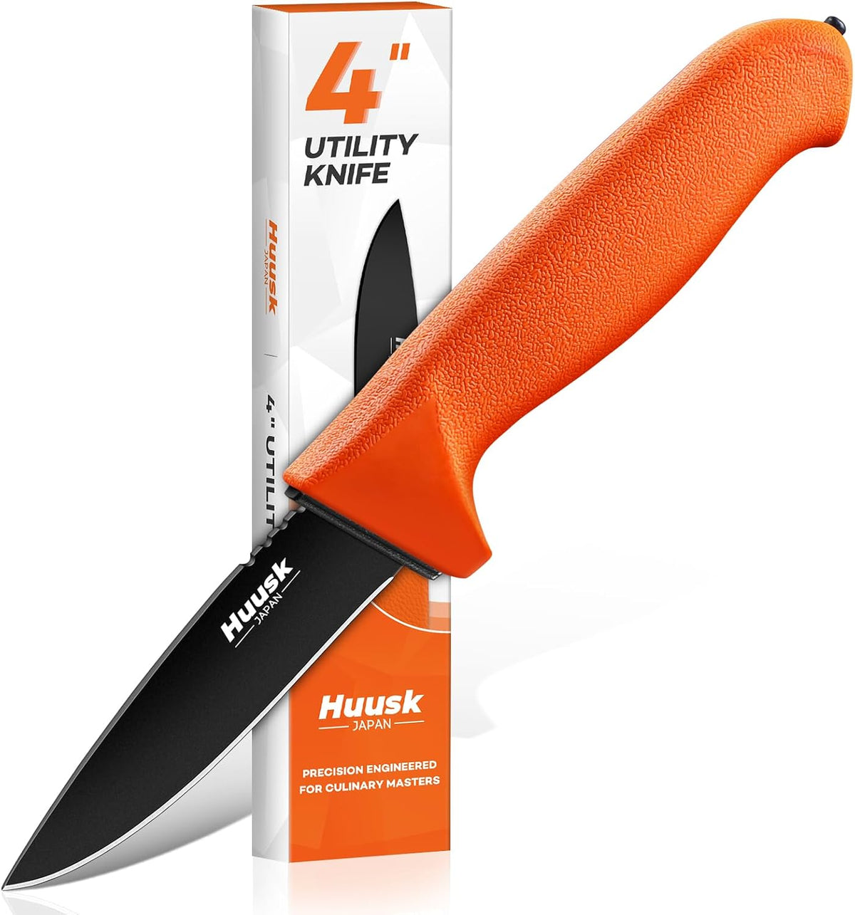 Huusk Butcher Knife for Meat - 8" Granton Egde Bullnose Breaking Non‑Slip