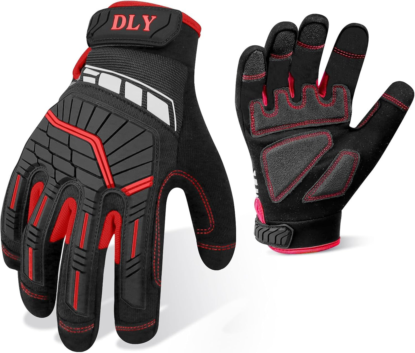 Work Gloves for Men, TPR Impact Protection, Mechanic Gloves | TPR Impact Protection, Synthetic Leather, Secure Grip, Touchscreen Fingertips, Mechanic Work, Construction, Warehouse
