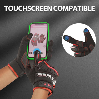 Work Gloves for Men, TPR Impact Protection, Mechanic Gloves | TPR Impact Protection, Synthetic Leather, Secure Grip, Touchscreen Fingertips, Mechanic Work, Construction, Warehouse