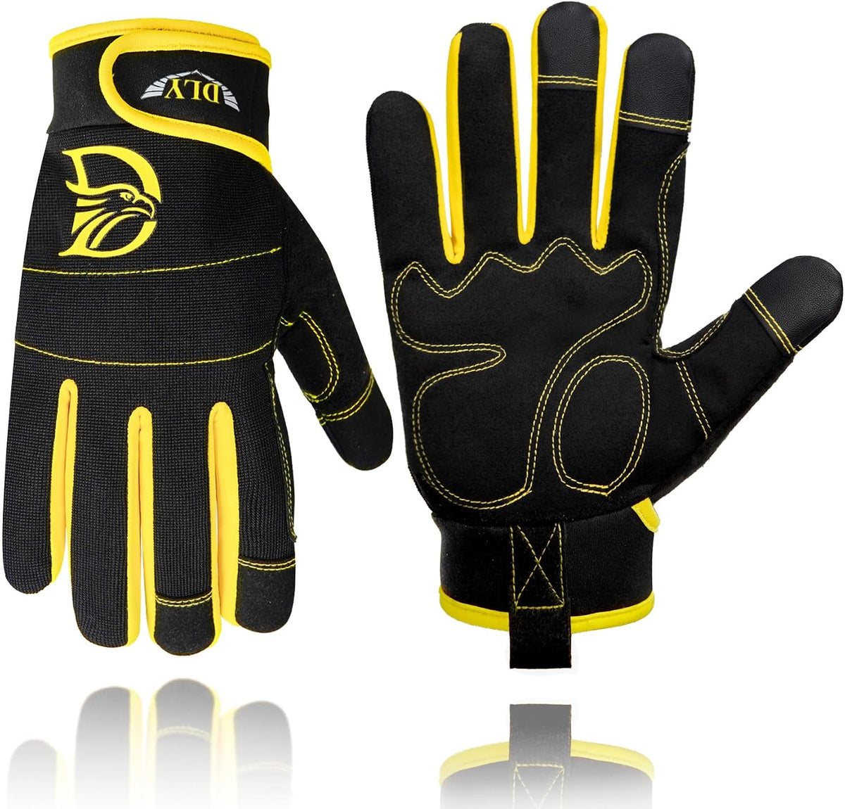 Work Gloves for Men, TPR Impact Protection, Mechanic Gloves | TPR Impact Protection, Synthetic Leather, Secure Grip, Touchscreen Fingertips, Mechanic Work, Construction, Warehouse
