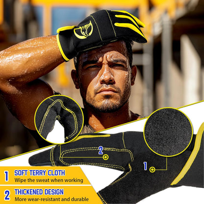 Work Gloves for Men, TPR Impact Protection, Mechanic Gloves | TPR Impact Protection, Synthetic Leather, Secure Grip, Touchscreen Fingertips, Mechanic Work, Construction, Warehouse