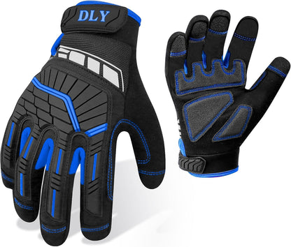 Work Gloves for Men, TPR Impact Protection, Mechanic Gloves | TPR Impact Protection, Synthetic Leather, Secure Grip, Touchscreen Fingertips, Mechanic Work, Construction, Warehouse