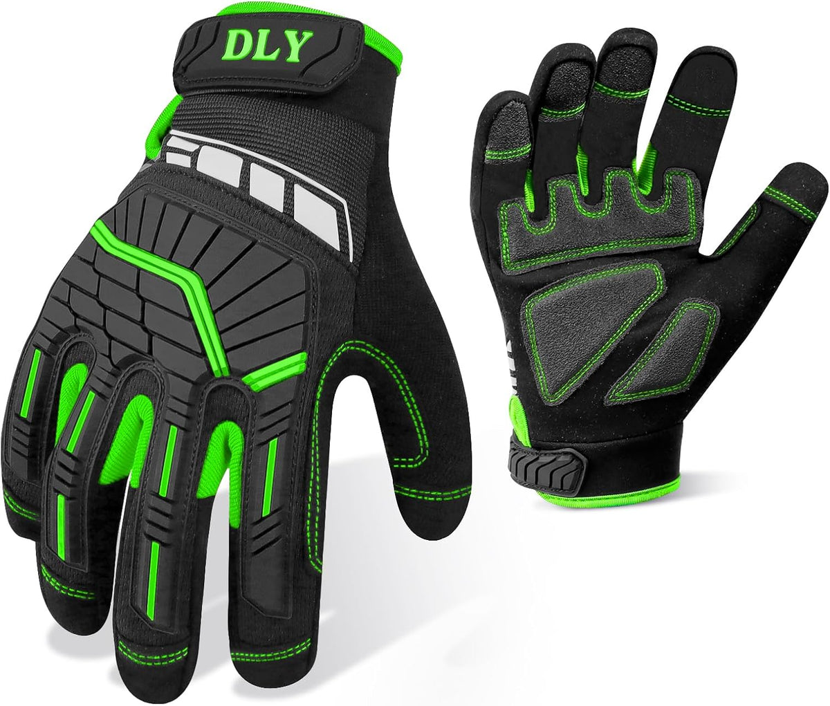 Work Gloves for Men, TPR Impact Protection, Mechanic Gloves | TPR Impact Protection, Synthetic Leather, Secure Grip, Touchscreen Fingertips, Mechanic Work, Construction, Warehouse
