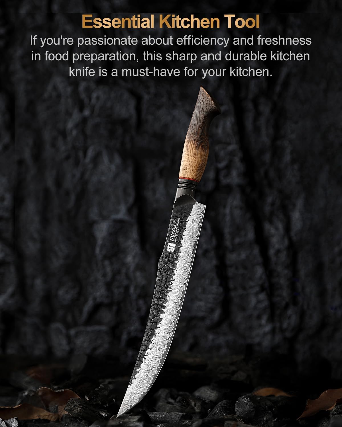 10 Inch Brisket Carving Knife，67-Layer Damascus Steel，Razor Sharp Curved Butcher Breaking Knives For Meat Cutting With White Oak + Red G10 Gasket Handle