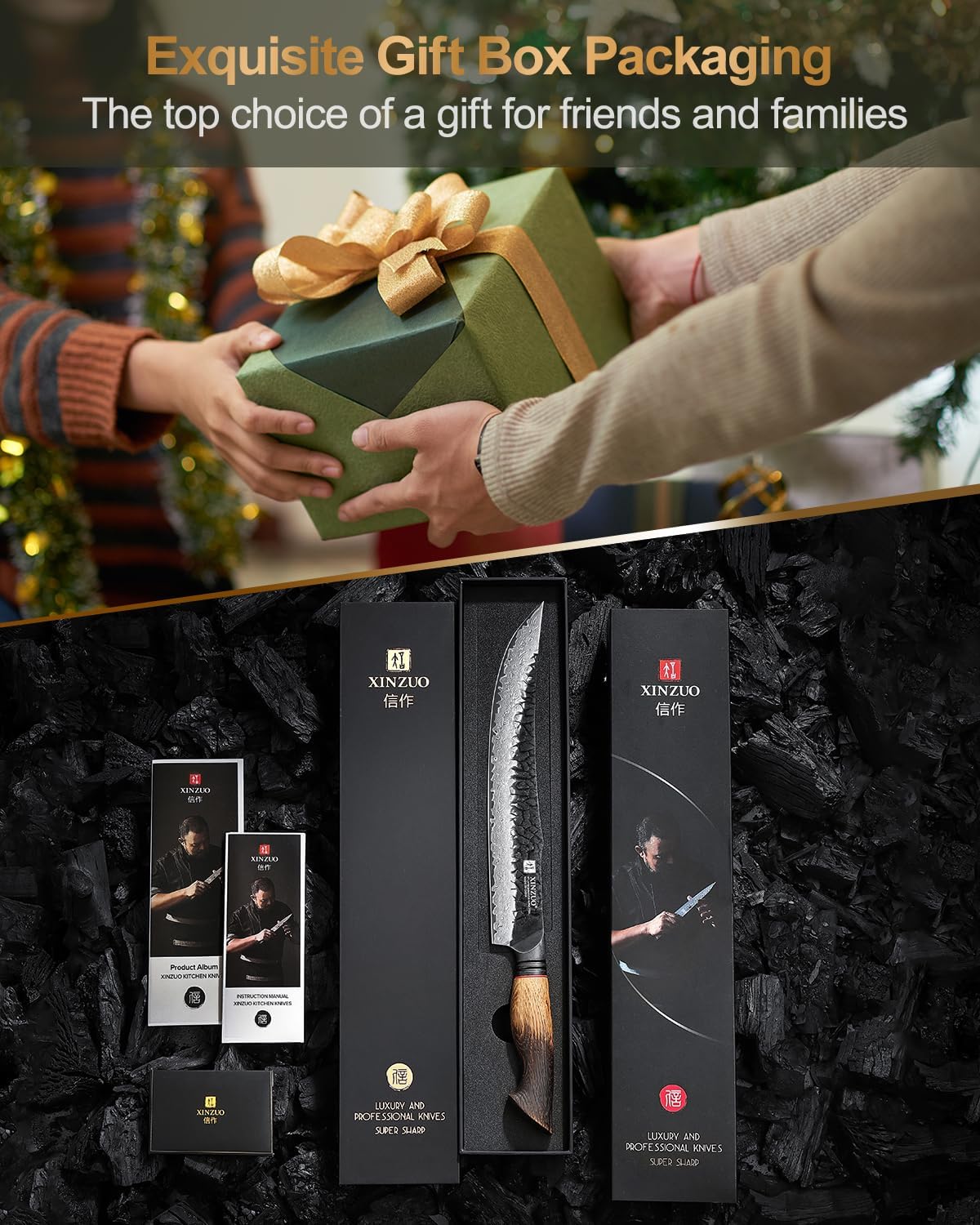 10 Inch Brisket Carving Knife，67-Layer Damascus Steel，Razor Sharp Curved Butcher Breaking Knives For Meat Cutting With White Oak + Red G10 Gasket Handle