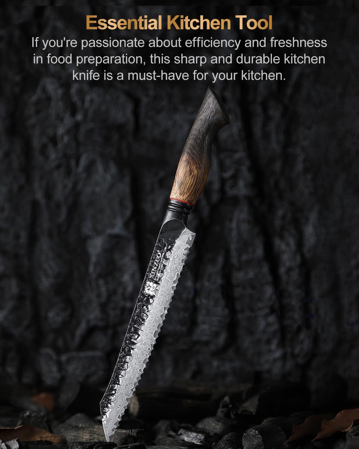 10 Inch Brisket Carving Knife，67-Layer Damascus Steel，Razor Sharp Curved Butcher Breaking Knives For Meat Cutting With White Oak + Red G10 Gasket Handle
