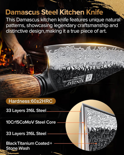 10 Inch Brisket Carving Knife，67-Layer Damascus Steel，Razor Sharp Curved Butcher Breaking Knives For Meat Cutting With White Oak + Red G10 Gasket Handle