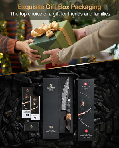 10 Inch Brisket Carving Knife，67-Layer Damascus Steel，Razor Sharp Curved Butcher Breaking Knives For Meat Cutting With White Oak + Red G10 Gasket Handle