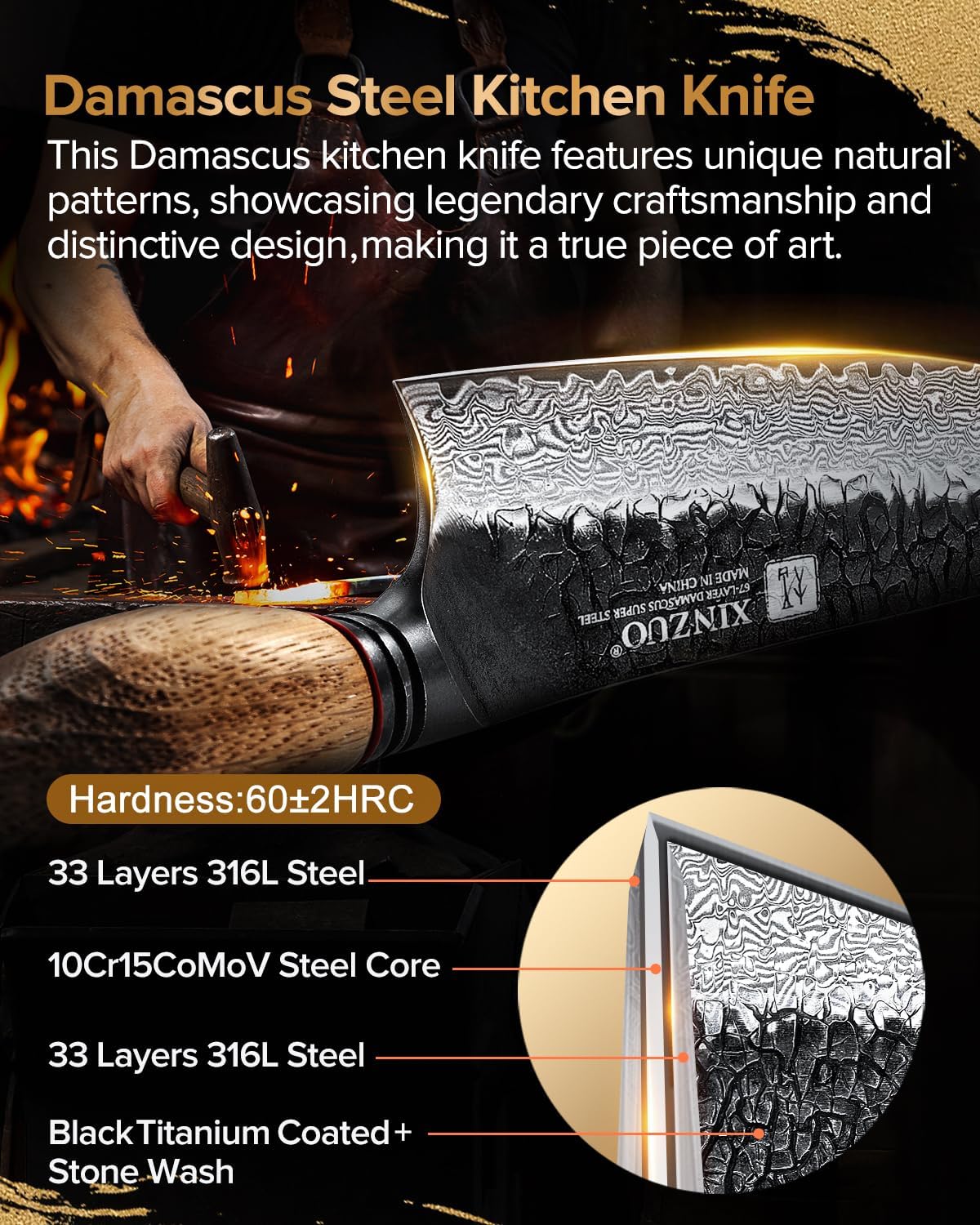 10 Inch Brisket Carving Knife，67-Layer Damascus Steel，Razor Sharp Curved Butcher Breaking Knives For Meat Cutting With White Oak + Red G10 Gasket Handle