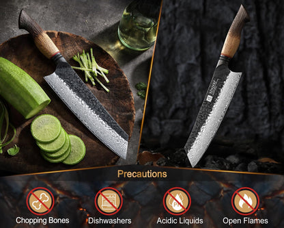 10 Inch Brisket Carving Knife，67-Layer Damascus Steel，Razor Sharp Curved Butcher Breaking Knives For Meat Cutting With White Oak + Red G10 Gasket Handle