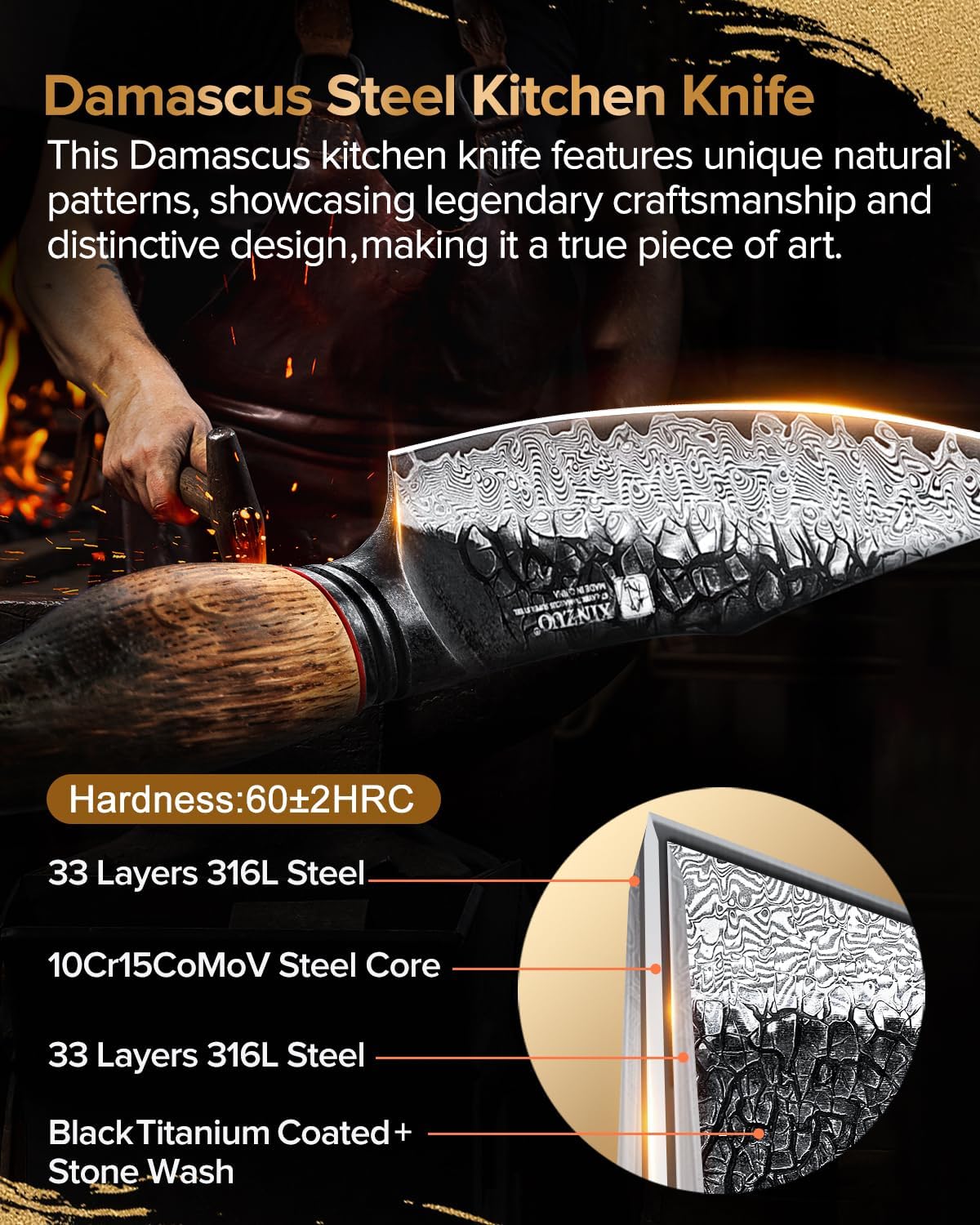 10 Inch Brisket Carving Knife，67-Layer Damascus Steel，Razor Sharp Curved Butcher Breaking Knives For Meat Cutting With White Oak + Red G10 Gasket Handle
