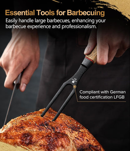 10 Inch Brisket Carving Knife，67-Layer Damascus Steel，Razor Sharp Curved Butcher Breaking Knives For Meat Cutting With White Oak + Red G10 Gasket Handle