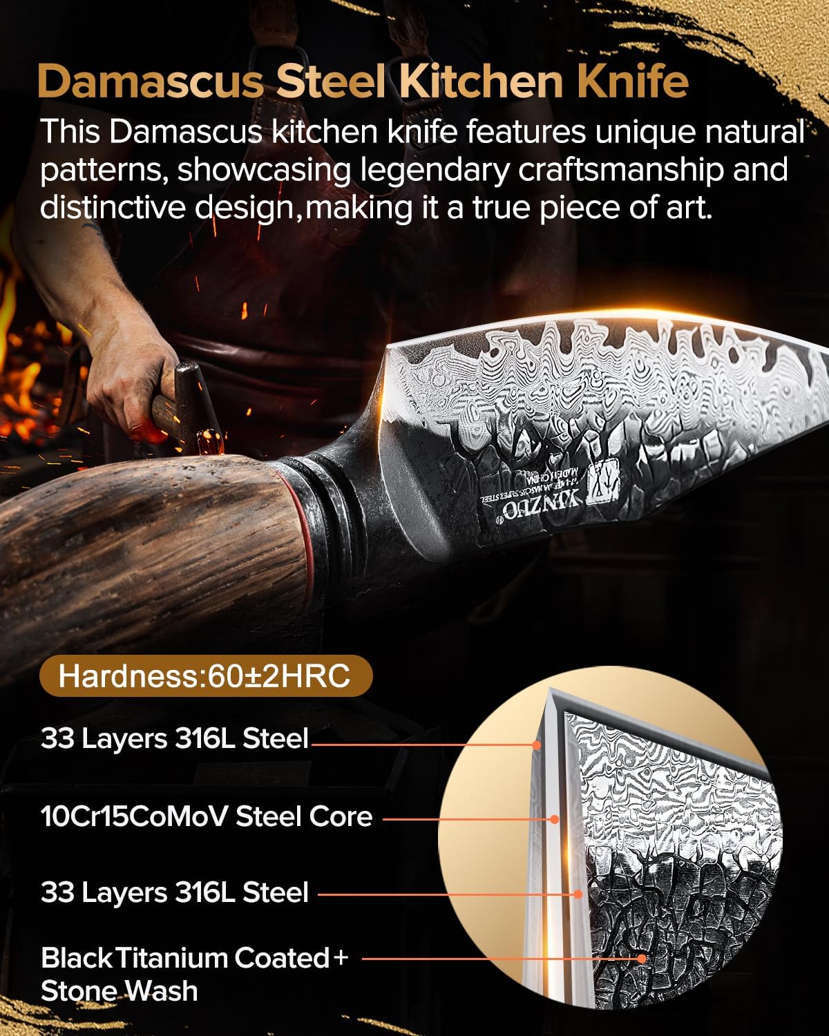 10 Inch Brisket Carving Knife，67-Layer Damascus Steel，Razor Sharp Curved Butcher Breaking Knives For Meat Cutting With White Oak + Red G10 Gasket Handle
