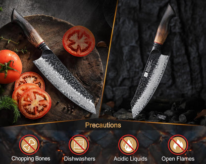10 Inch Brisket Carving Knife，67-Layer Damascus Steel，Razor Sharp Curved Butcher Breaking Knives For Meat Cutting With White Oak + Red G10 Gasket Handle