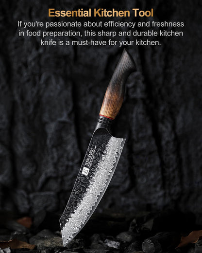 10 Inch Brisket Carving Knife，67-Layer Damascus Steel，Razor Sharp Curved Butcher Breaking Knives For Meat Cutting With White Oak + Red G10 Gasket Handle