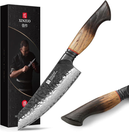 10 Inch Brisket Carving Knife，67-Layer Damascus Steel，Razor Sharp Curved Butcher Breaking Knives For Meat Cutting With White Oak + Red G10 Gasket Handle