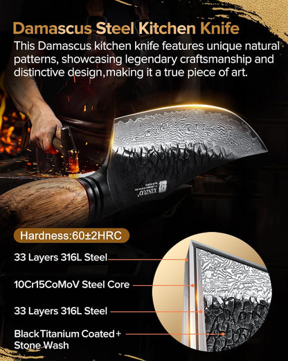 10 Inch Brisket Carving Knife，67-Layer Damascus Steel，Razor Sharp Curved Butcher Breaking Knives For Meat Cutting With White Oak + Red G10 Gasket Handle