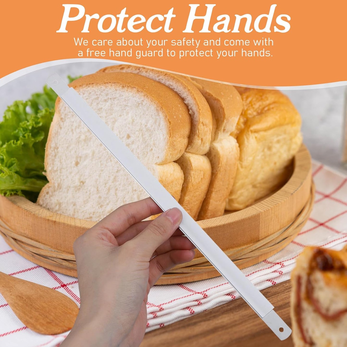 8 Pack Bread Knife Blades Replacement, 10.75" Serrated Stainless Steel Bread Slicer Blades with Safety Guards and Screws, DIY Bread Lame Cutter Blades for Homemade Sourdough Cakes