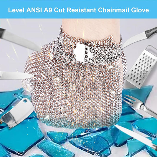 Chainmail Gloves Cut Resistant Glove Food Grade Cut Proof Stainless Steel Metal Mesh Butcher Gloves