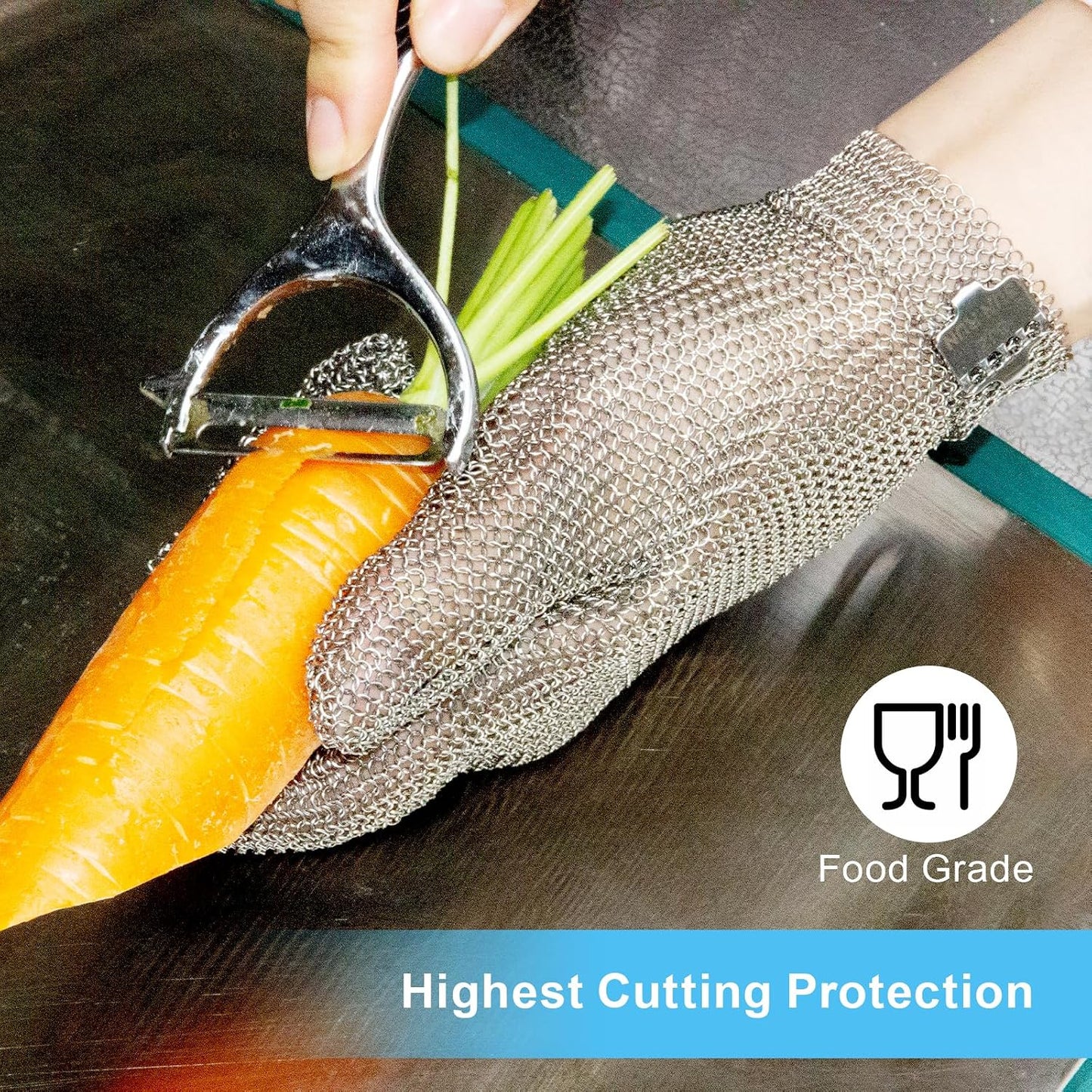 Chainmail Gloves Cut Resistant Glove Food Grade Cut Proof Stainless Steel Metal Mesh Butcher Gloves