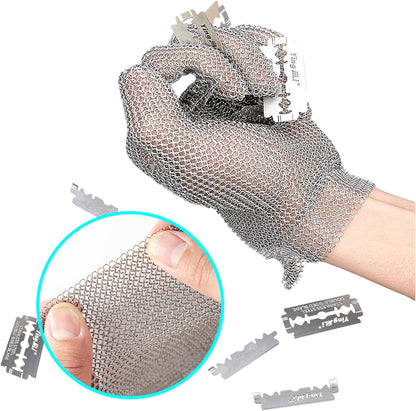 Chainmail Gloves Cut Resistant Glove Food Grade Cut Proof Stainless Steel Metal Mesh Butcher Gloves