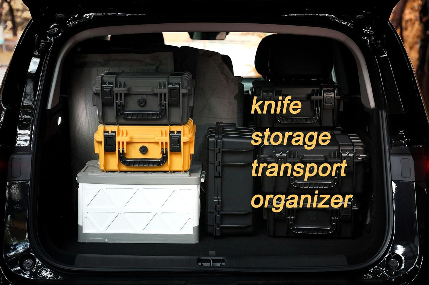 15" Knife Storage Case for 36 Folding Knives Organizer Holder Box | Large Pocket Knife Display Case,Waterproof Lockable Protective Box for Collections,Portable Travel Carrying Suitcase
