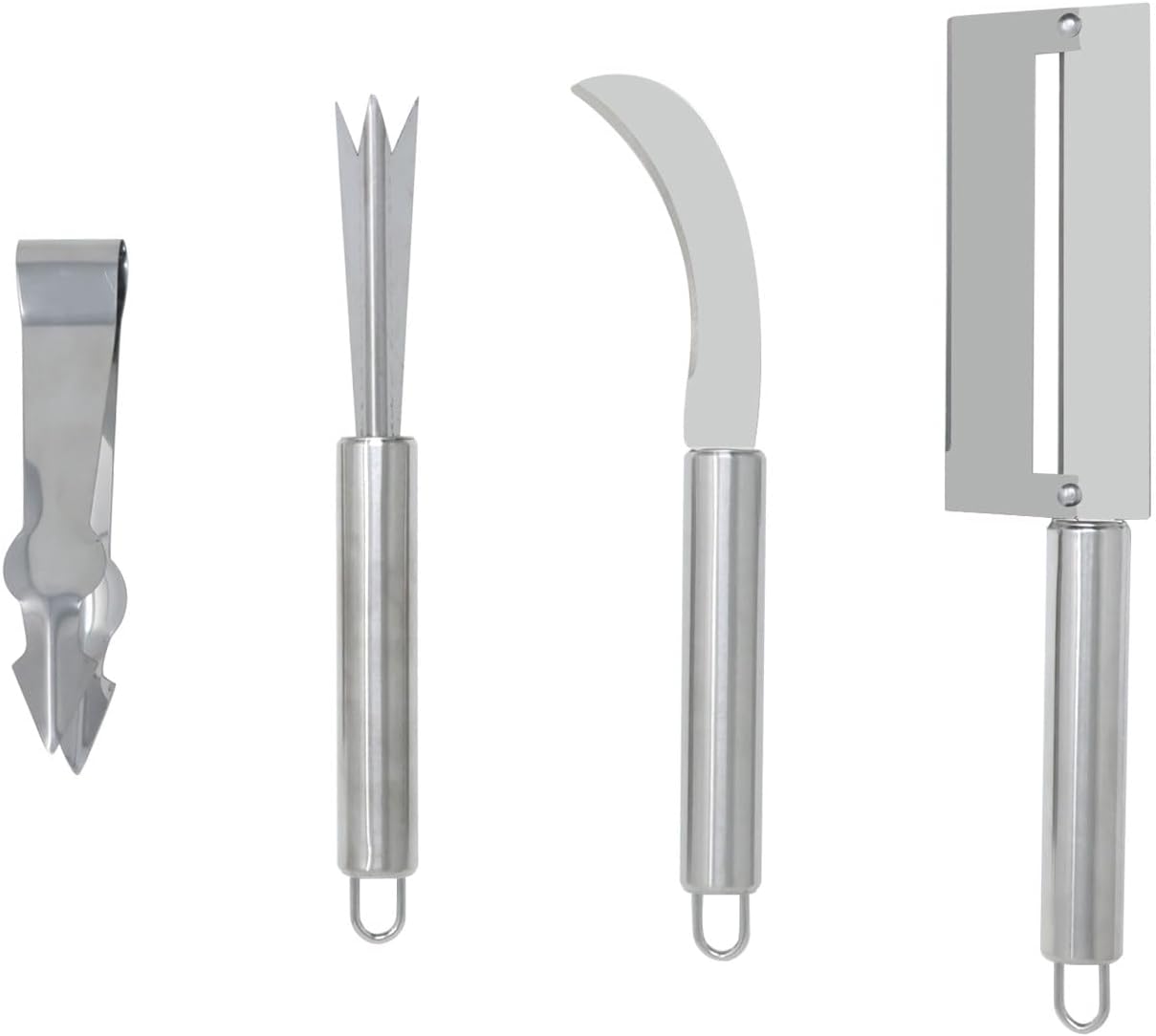 4PCS Stainless Steel Pineapple Peeler Tool Pineapple Eye Remover Pineapple Sugarcane Peeling Kinves for Home Kitchen Store Supermarket Fruit (4 Style)
