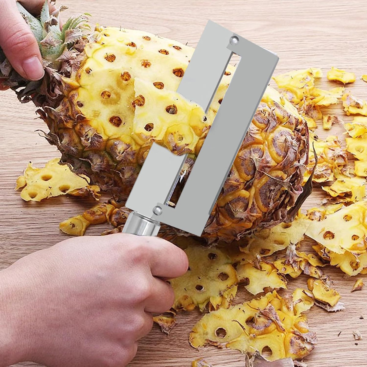4PCS Stainless Steel Pineapple Peeler Tool Pineapple Eye Remover Pineapple Sugarcane Peeling Kinves for Home Kitchen Store Supermarket Fruit (4 Style)