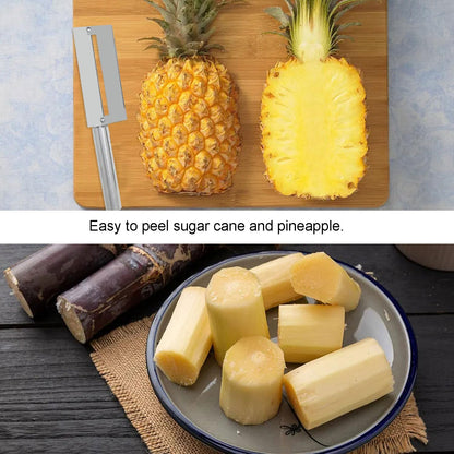 4PCS Stainless Steel Pineapple Peeler Tool Pineapple Eye Remover Pineapple Sugarcane Peeling Kinves for Home Kitchen Store Supermarket Fruit (4 Style)