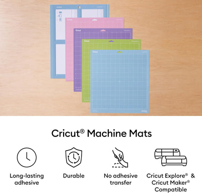 Cutting Mat Variety Pack (8 Count, 12in x 12in) | For Explore & Maker Machines - Includes 4 StandardGrip, 2 LightGrip, 2 StrongGrip