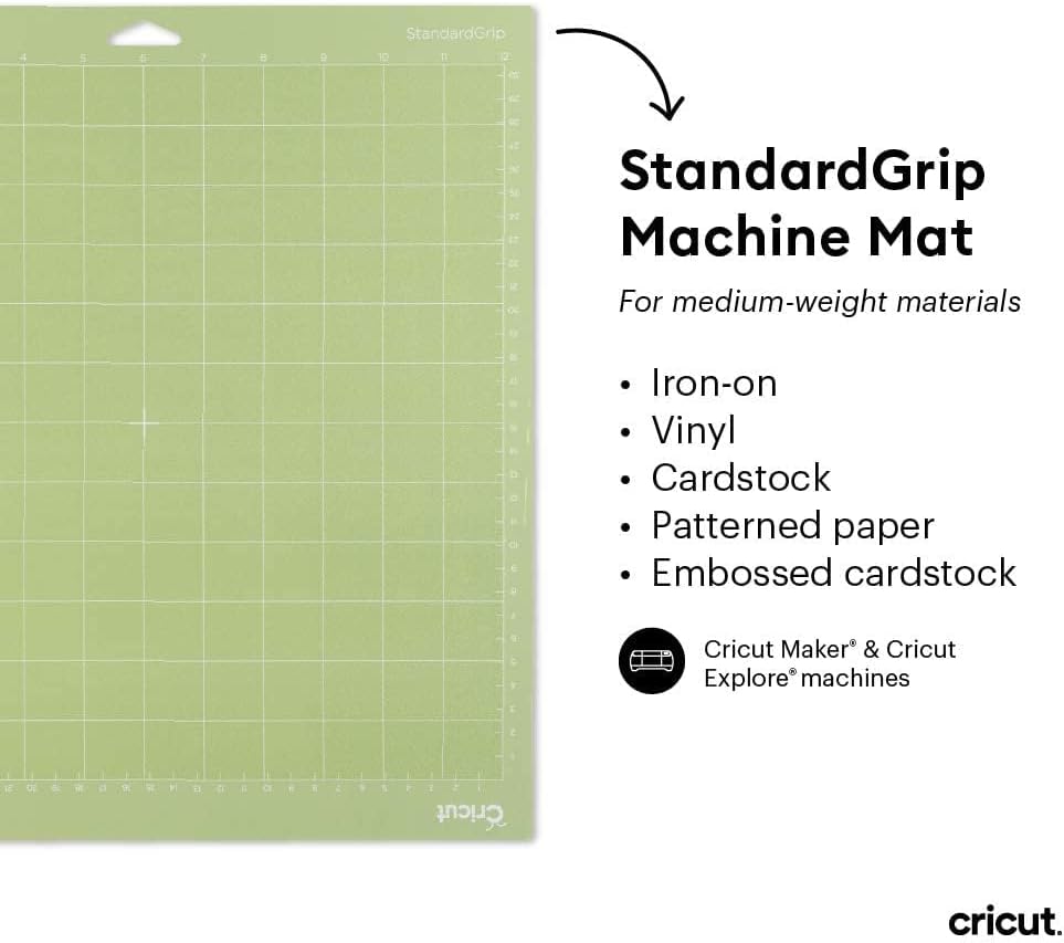 Cutting Mat Variety Pack (8 Count, 12in x 12in) | For Explore & Maker Machines - Includes 4 StandardGrip, 2 LightGrip, 2 StrongGrip