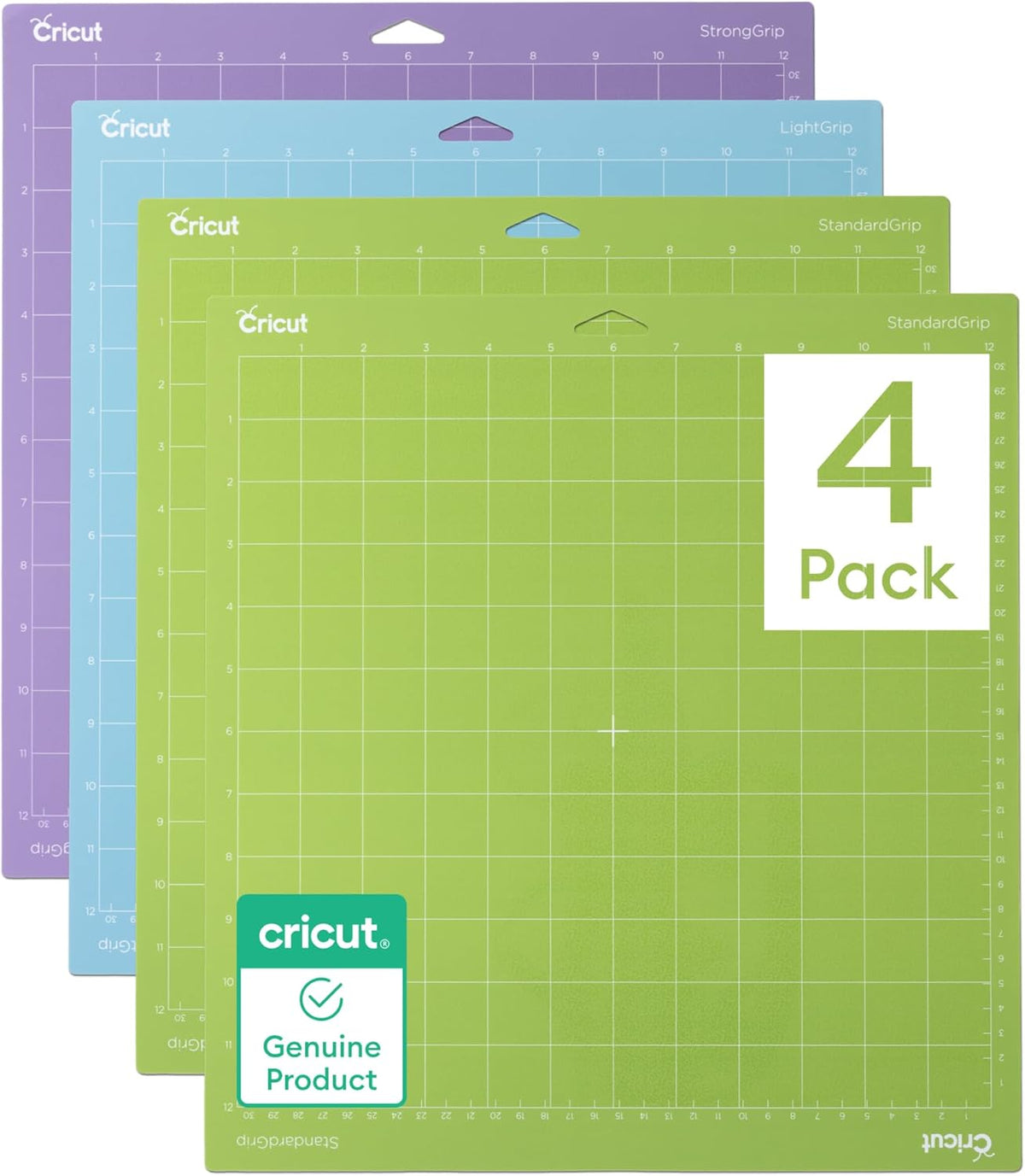 Cutting Mat Variety Pack (8 Count, 12in x 12in) | For Explore & Maker Machines - Includes 4 StandardGrip, 2 LightGrip, 2 StrongGrip