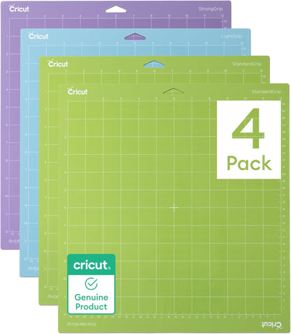 Cutting Mat Variety Pack (8 Count, 12in x 12in) | For Explore & Maker Machines - Includes 4 StandardGrip, 2 LightGrip, 2 StrongGrip